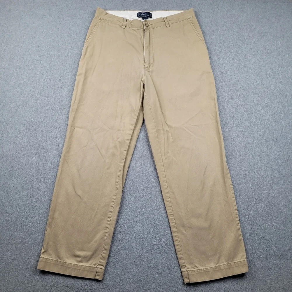 Polo Ralph Lauren Classic Chino Pants Mens 34x30 Tan‎ Khaki Straight Leg Cotton